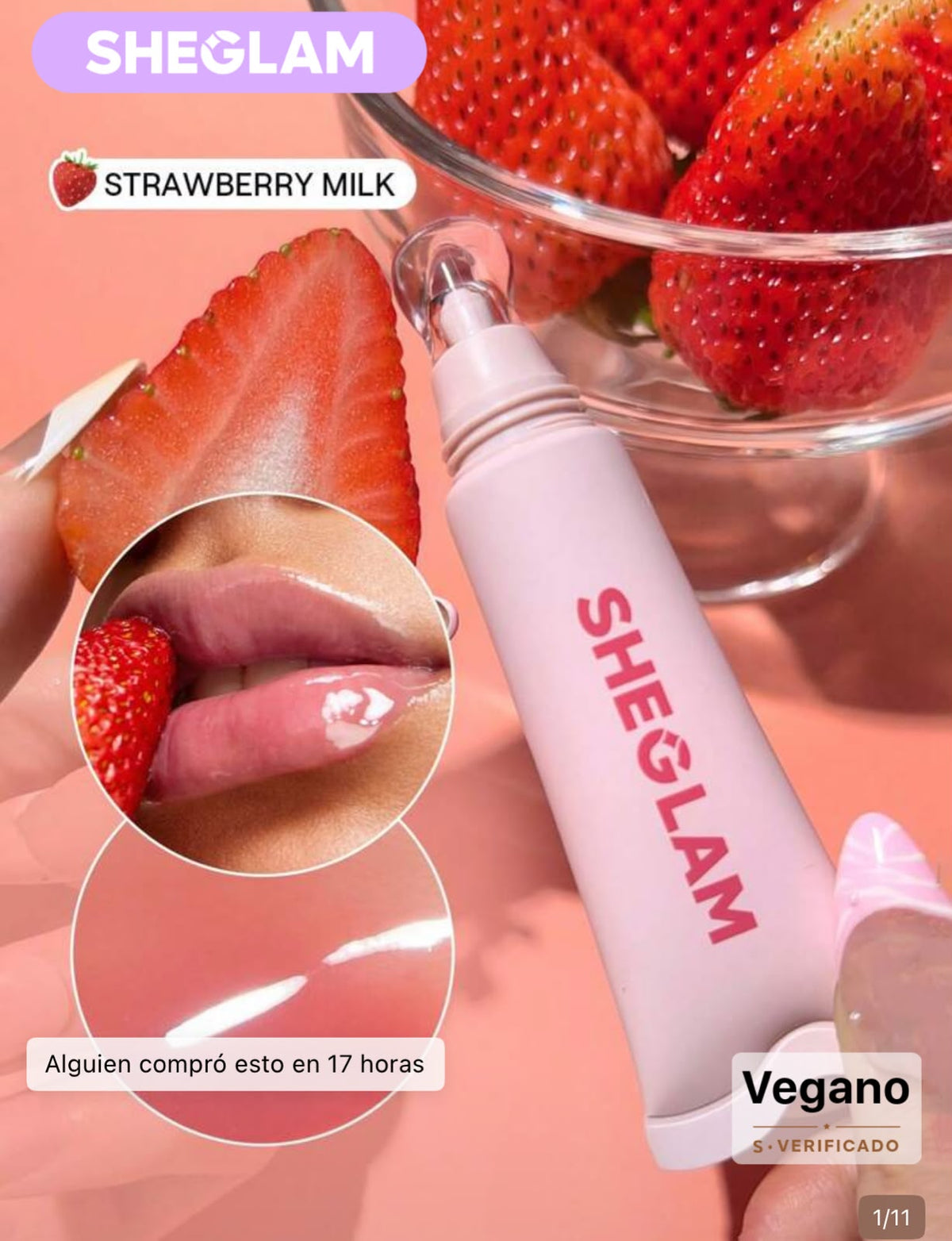 SHEGLAM gloss hidratante 4 colores disponibles