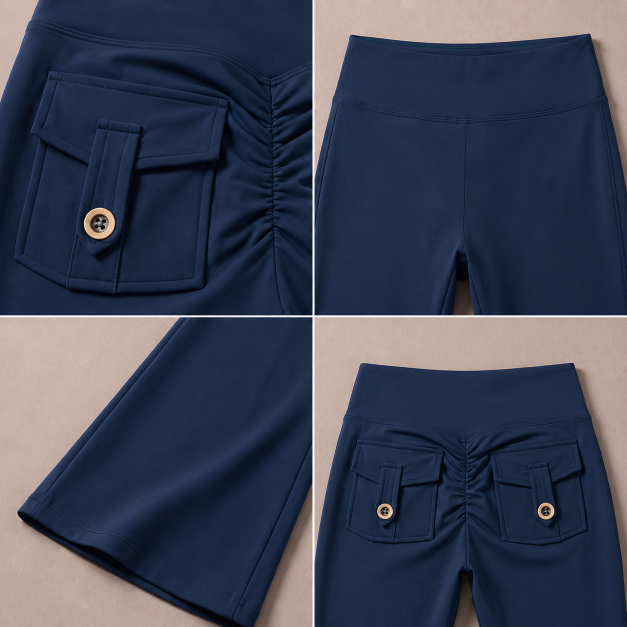 Pantalones Acampanados Azul Marino