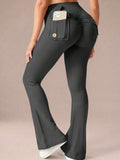 Pantalones Acampanados Gris Oscuro