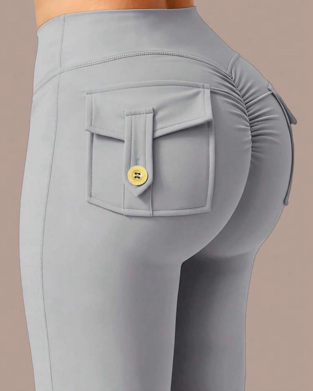 Pantalones Acampanados Gris Claro