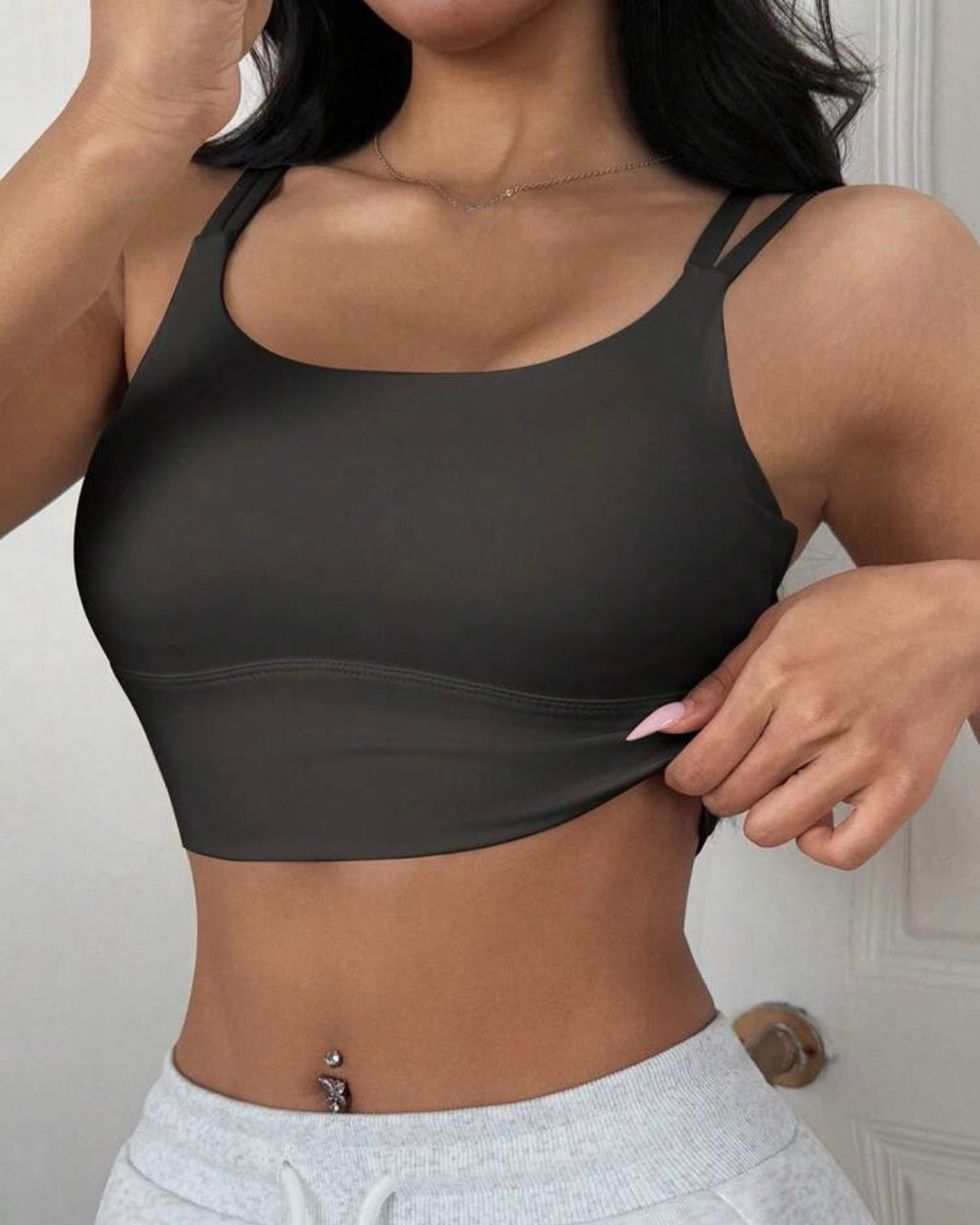 Crop Gris Oscuro