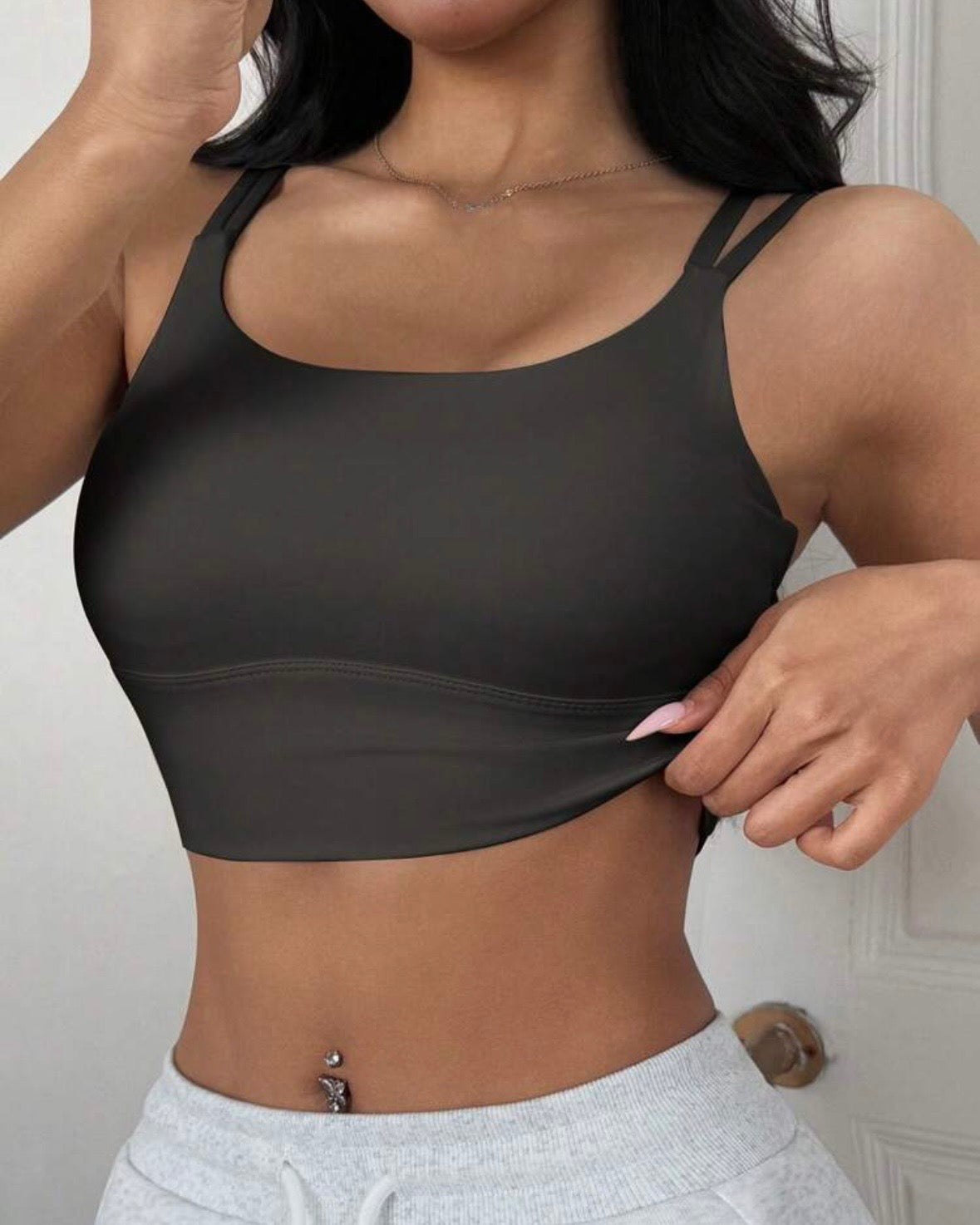 Crop Gris Oscuro