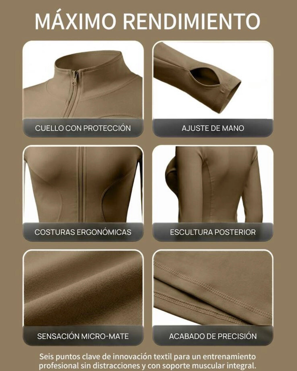 Chaqueta deportiva Caqui