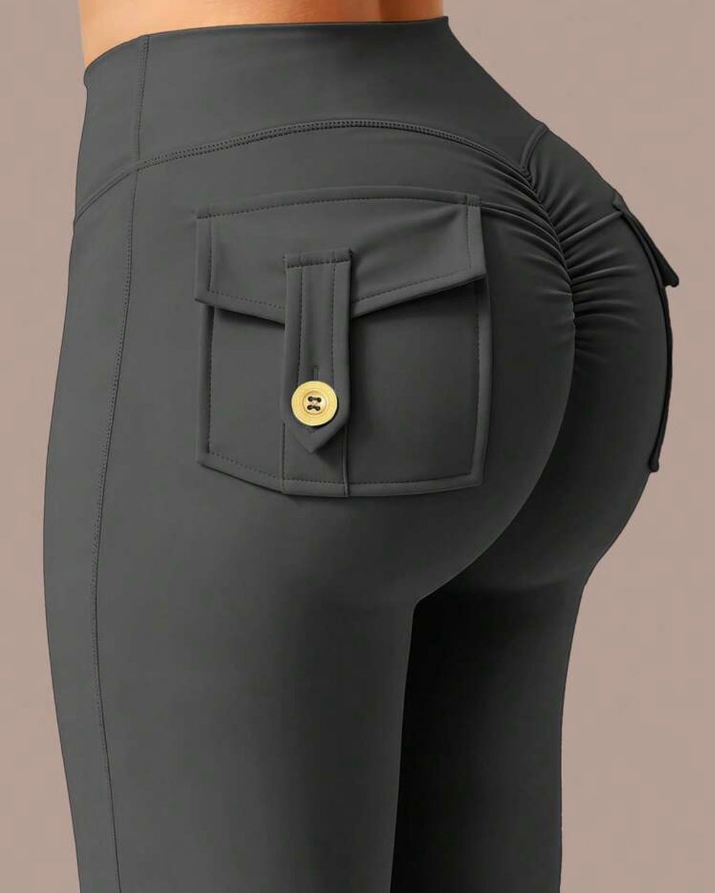 Pantalones Acampanados Gris Oscuro