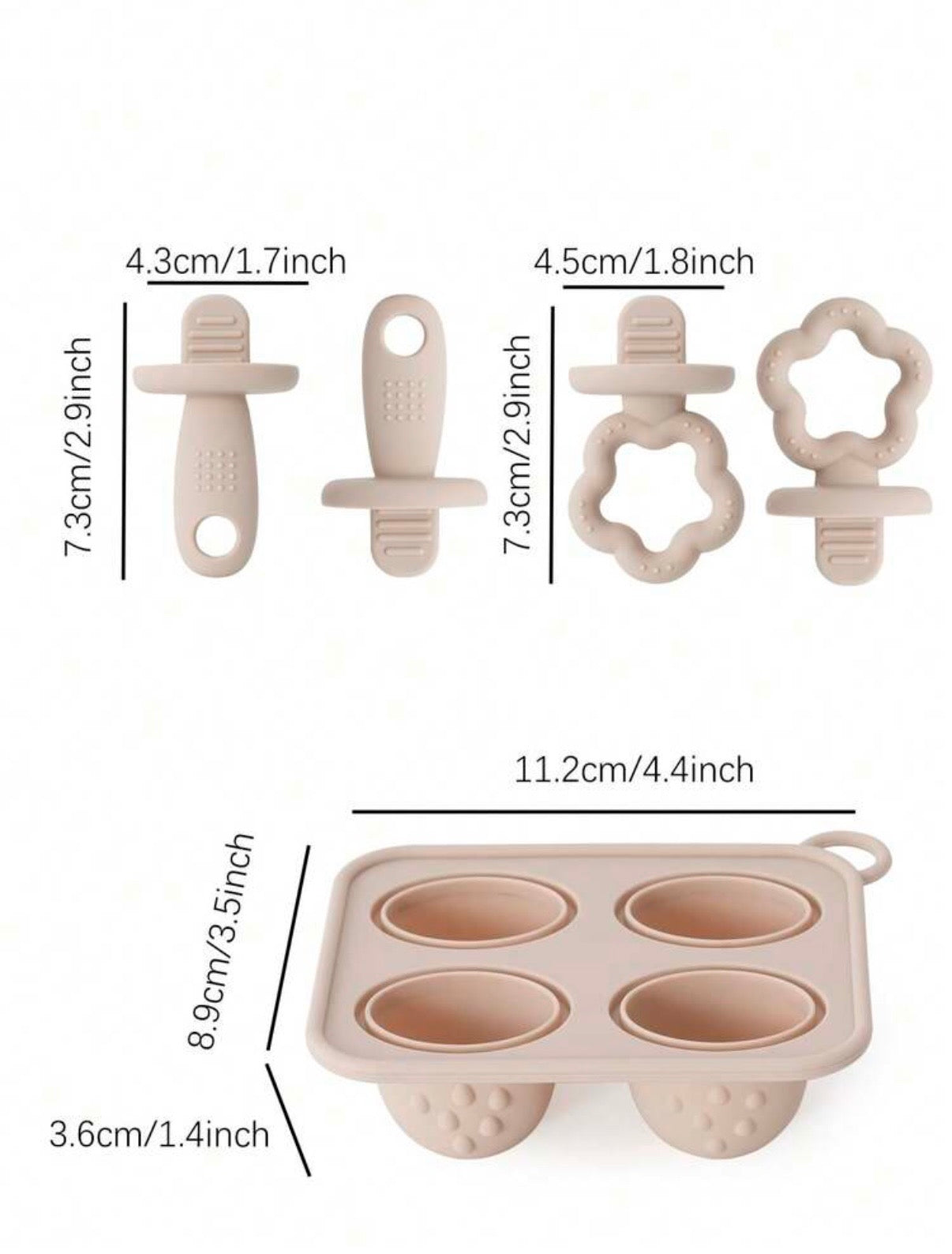Moldes de silicona para paletas de bebés