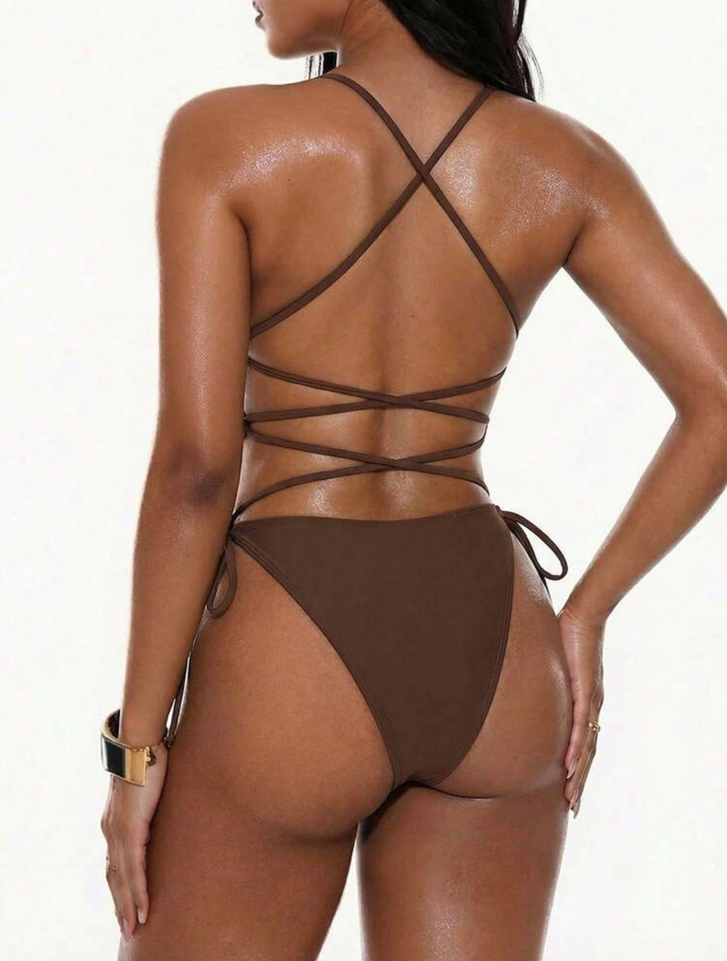 Traje de baño de una pieza con espalda descubierta