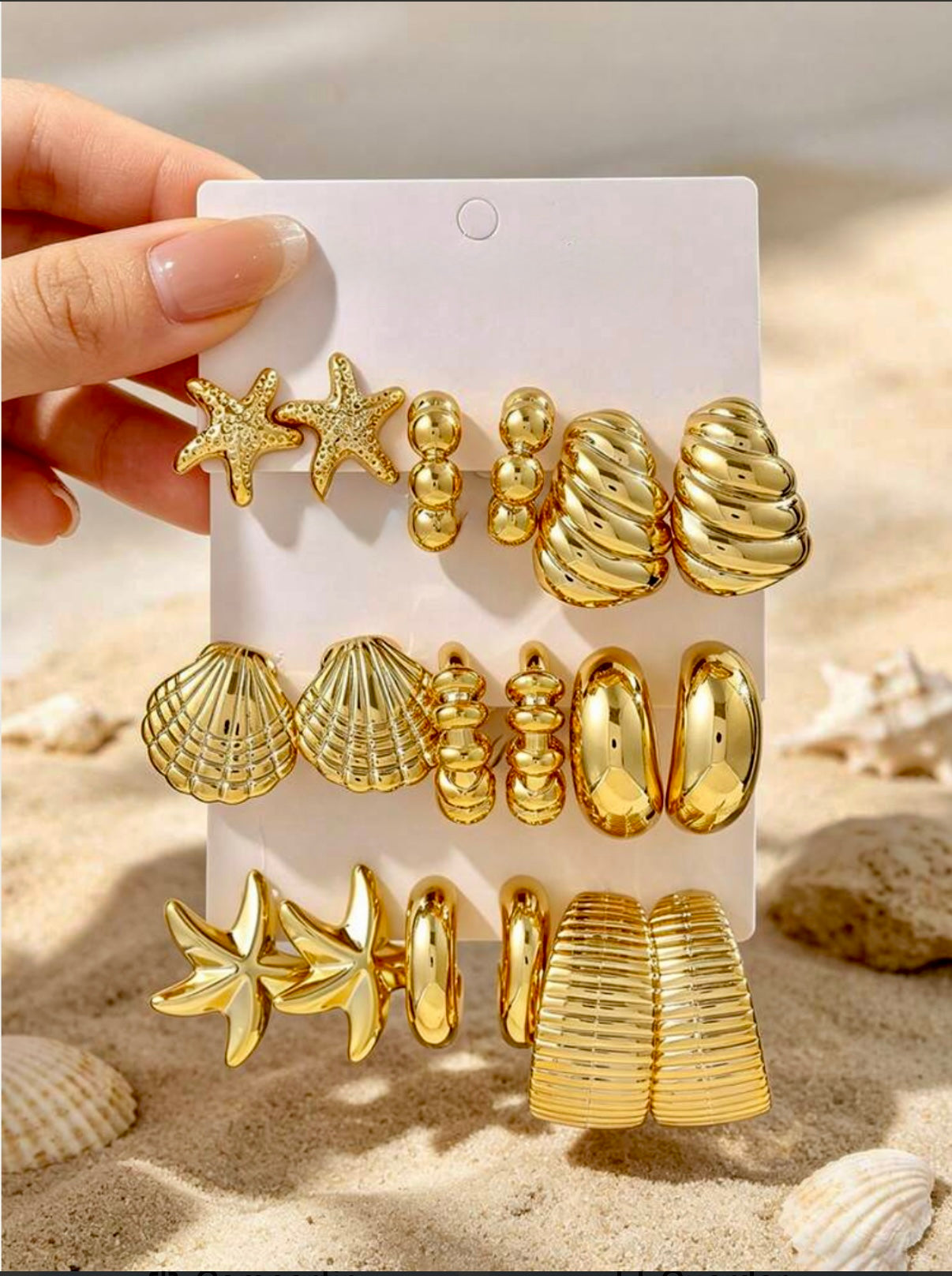 Pendientes inspirados en el mar - 9 pares
