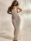 Vestido Maxi ajustado y transparente de Punto