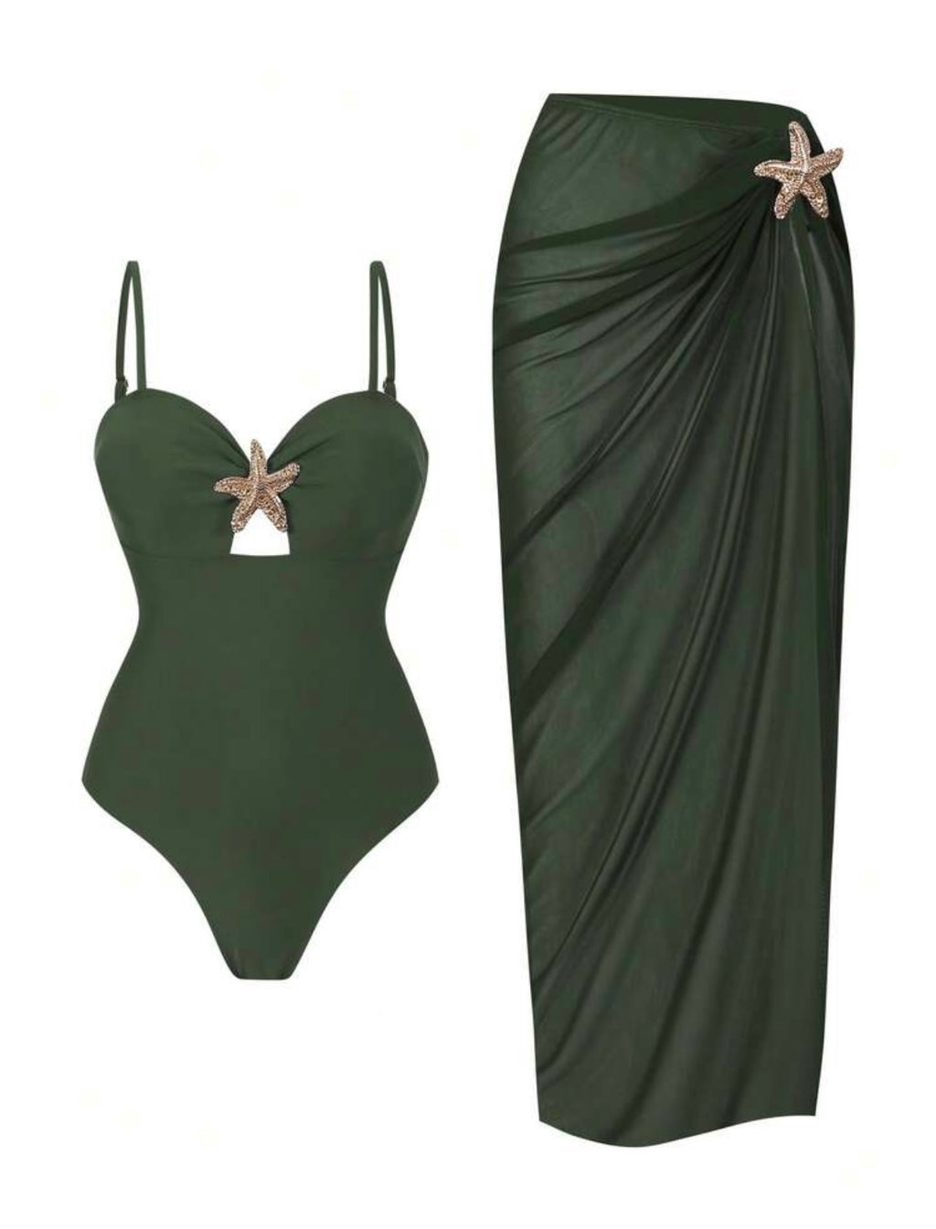 Traje de baño de una pieza con falda maxi