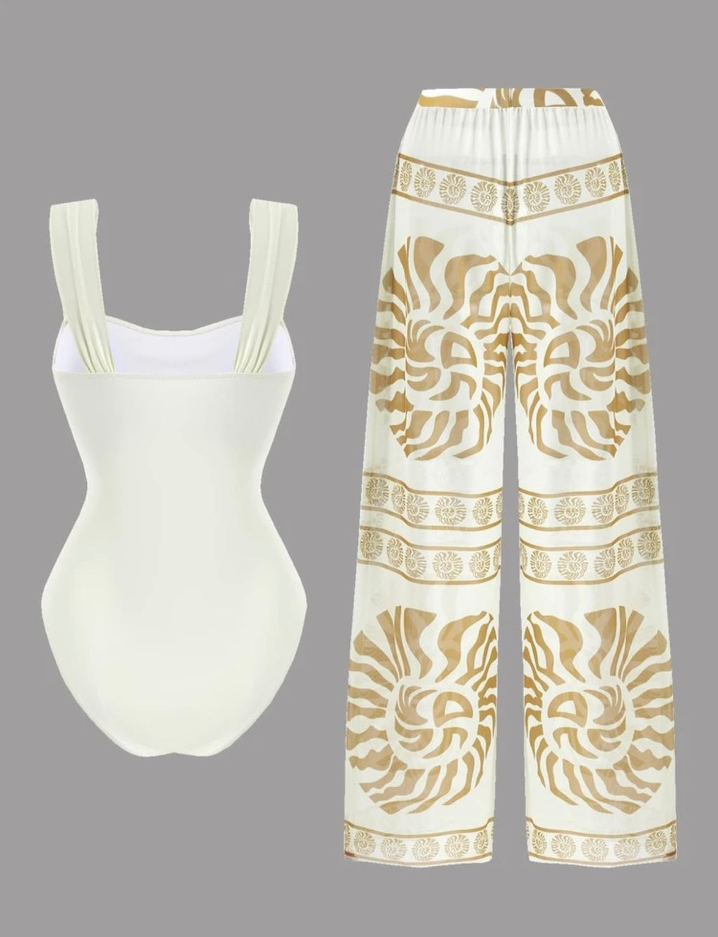 Traje de baño de una pieza con pantalón con estampado