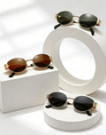 Gafas con montura dorada