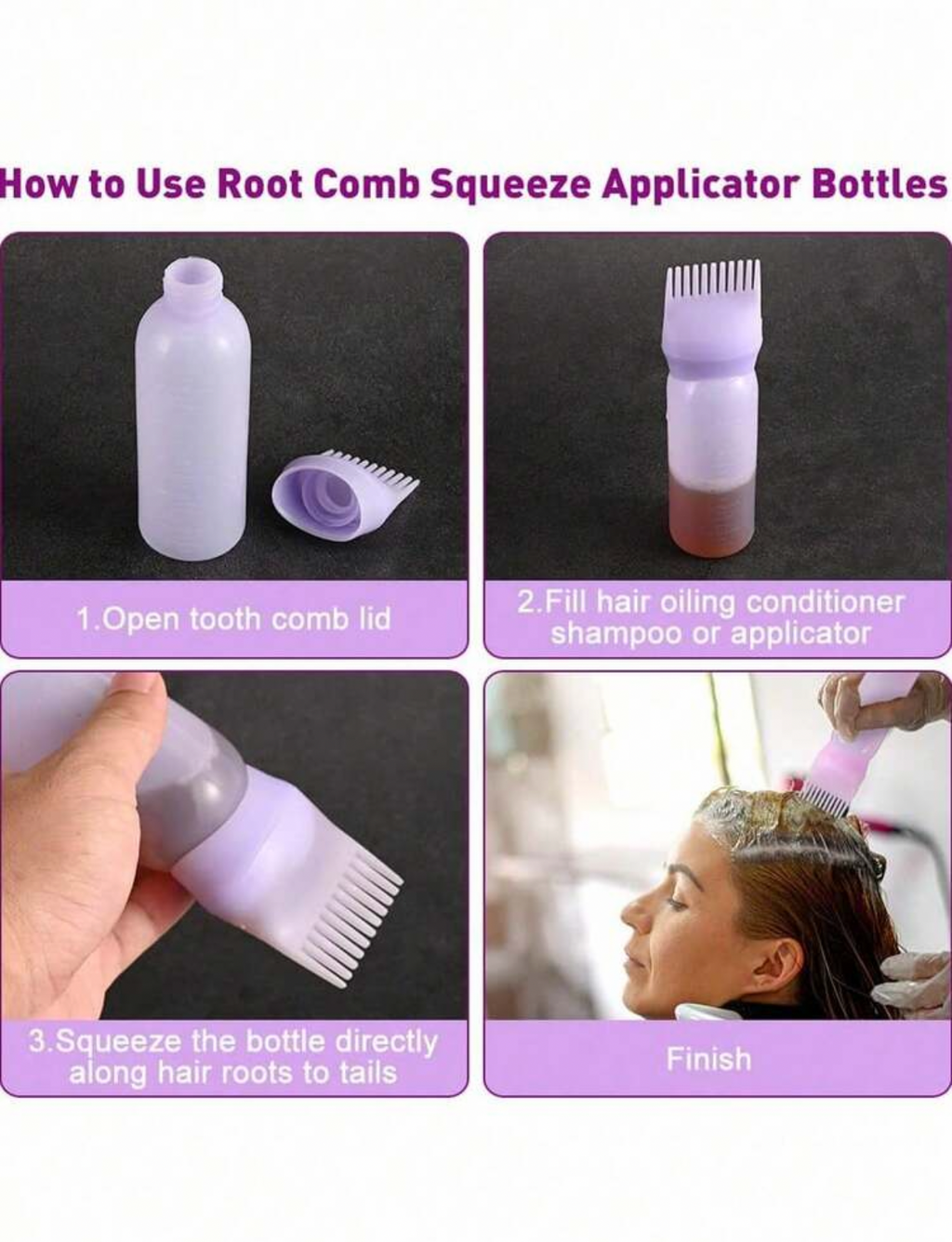 Botella aplicadora para el cabello